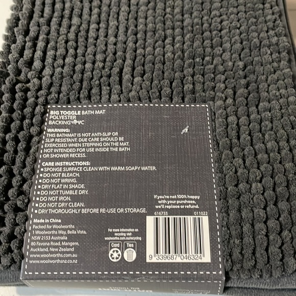 NWT Inspire charcoal bath mat | 48cm x 78cm - Picture 5 of 8